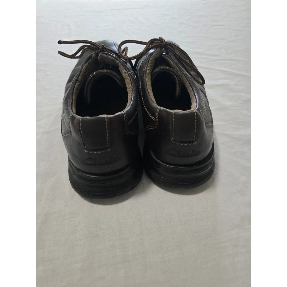 Clarks Mens Brown Leather Lace Up Oxford Shoes Square Toe 86235 Size 8M